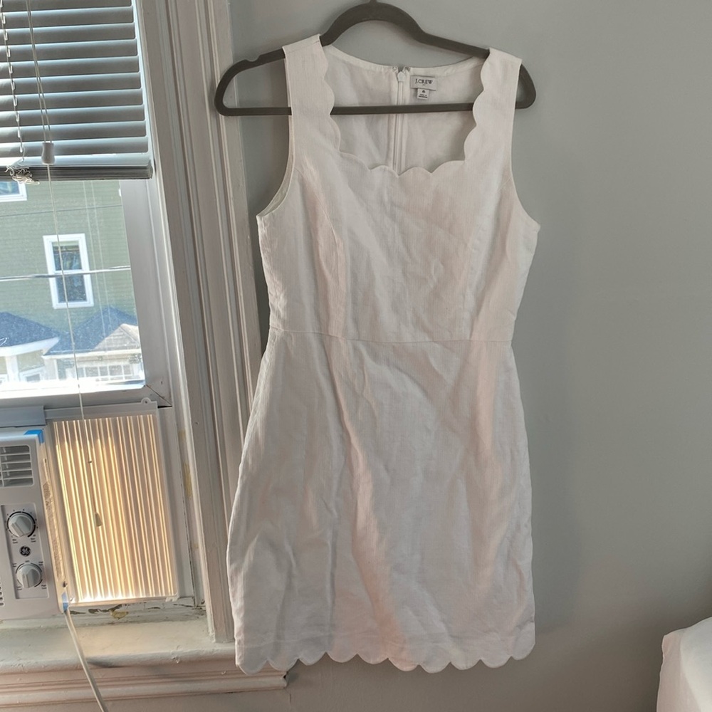 J. Crew White Scalloped Dress!